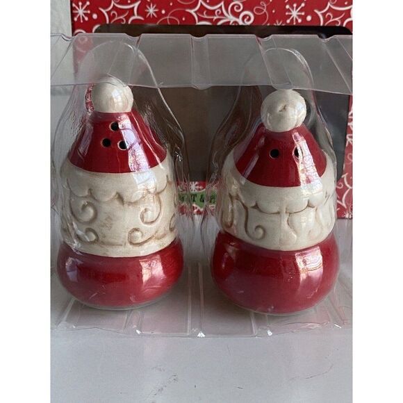 Santa And Mrs Claus Shakers 3" Salt Pepper Winter Christmas Johanna Parker NEW - Picture 4 of 9